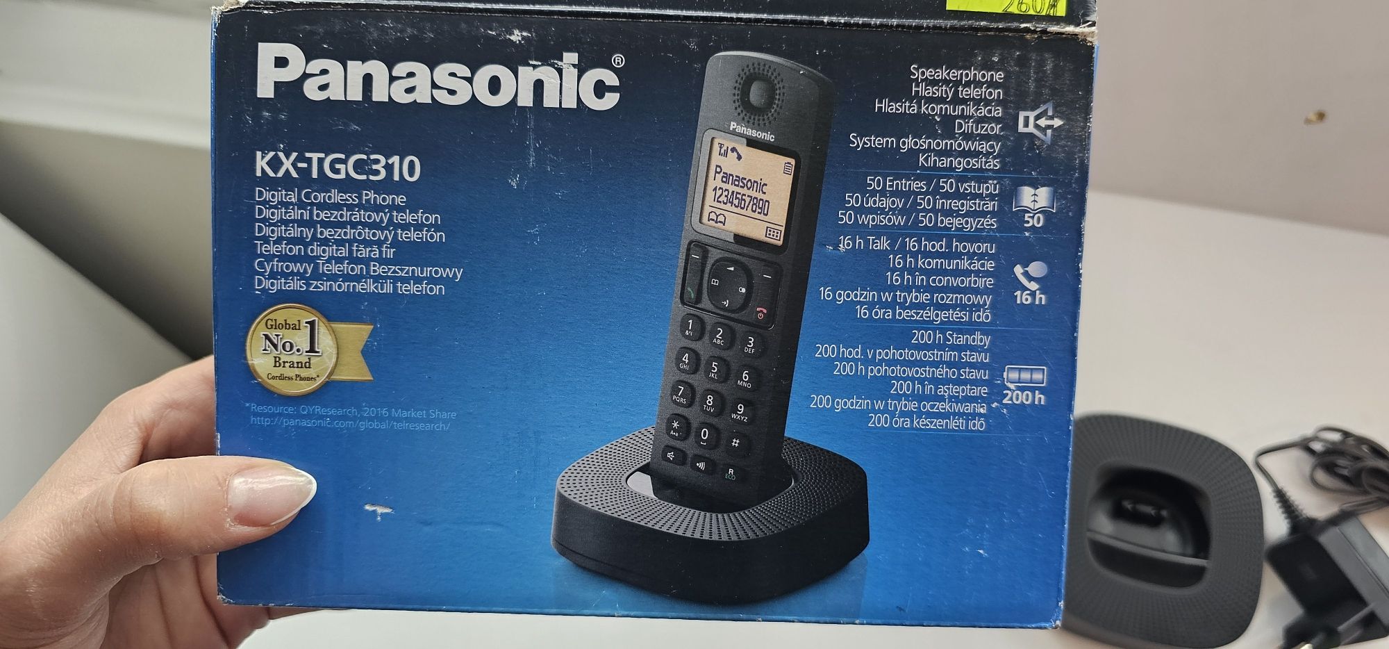 Telefon stacjonarny bezsznurowy, nowy Panasonic
