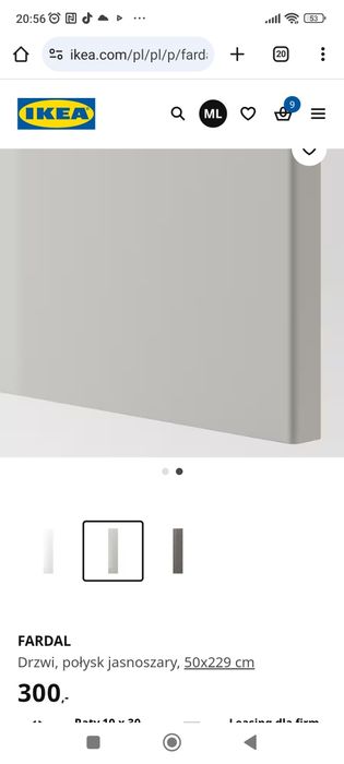 Drzwi Ikea pax Fardal 2 szt