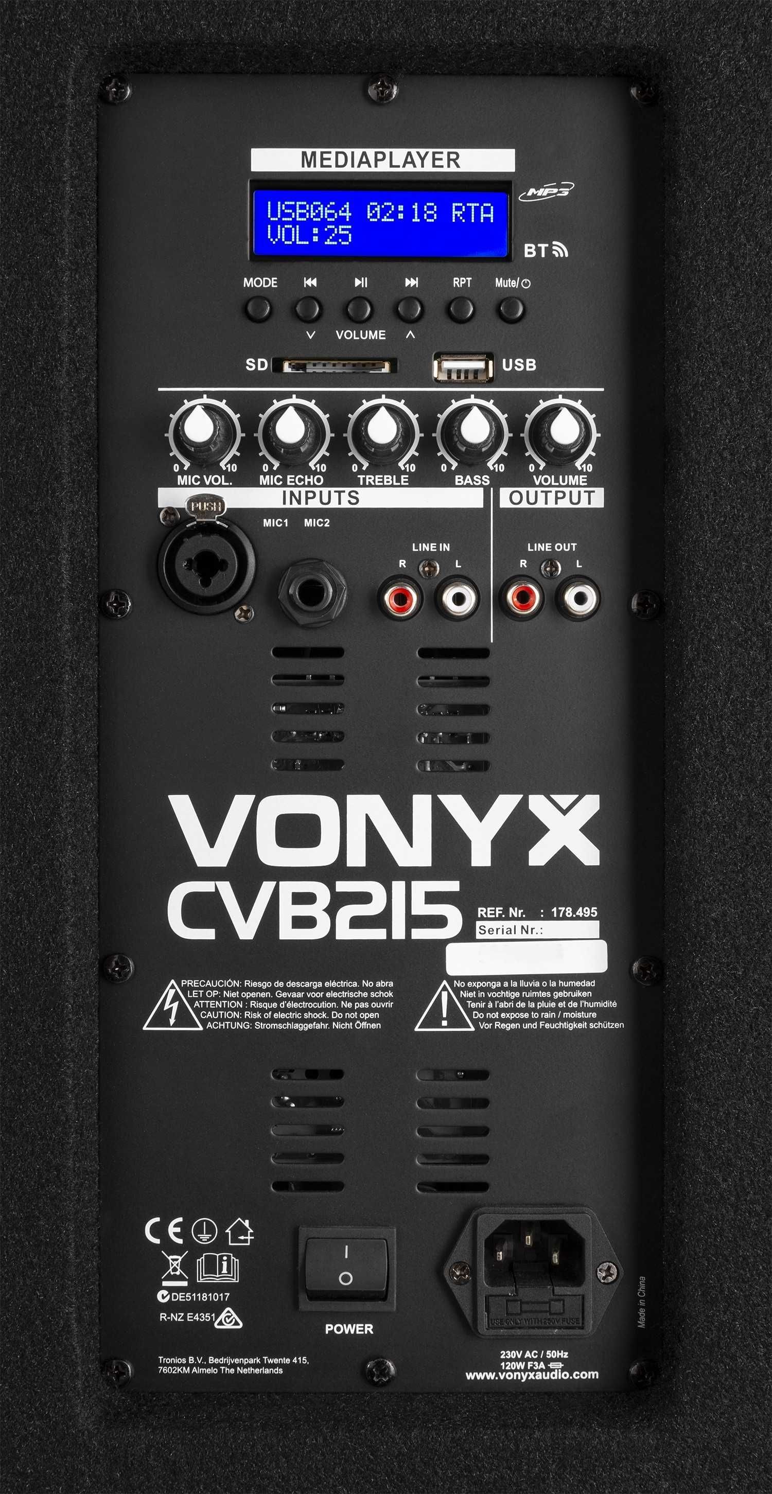 Kolumna aktywna Vonyx CVB215 USB/BT outlet