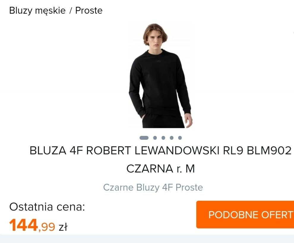 Bluza męska 4F w kolorze czarnym Robert Lewandowski s