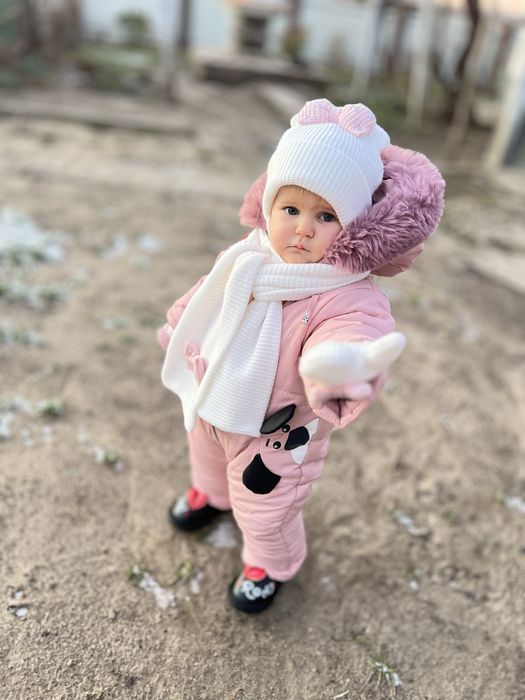 Комбінезон зимовий рожевий 74-80р