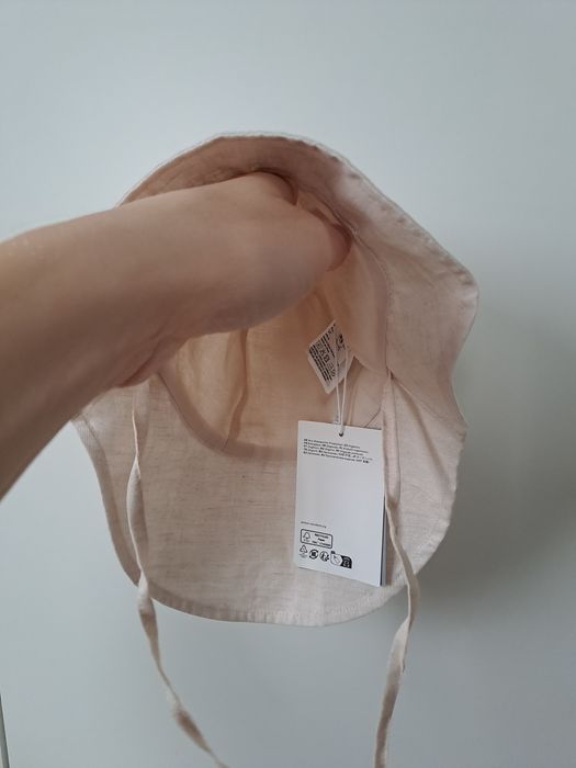 Lniana czapka z ochroną szyi