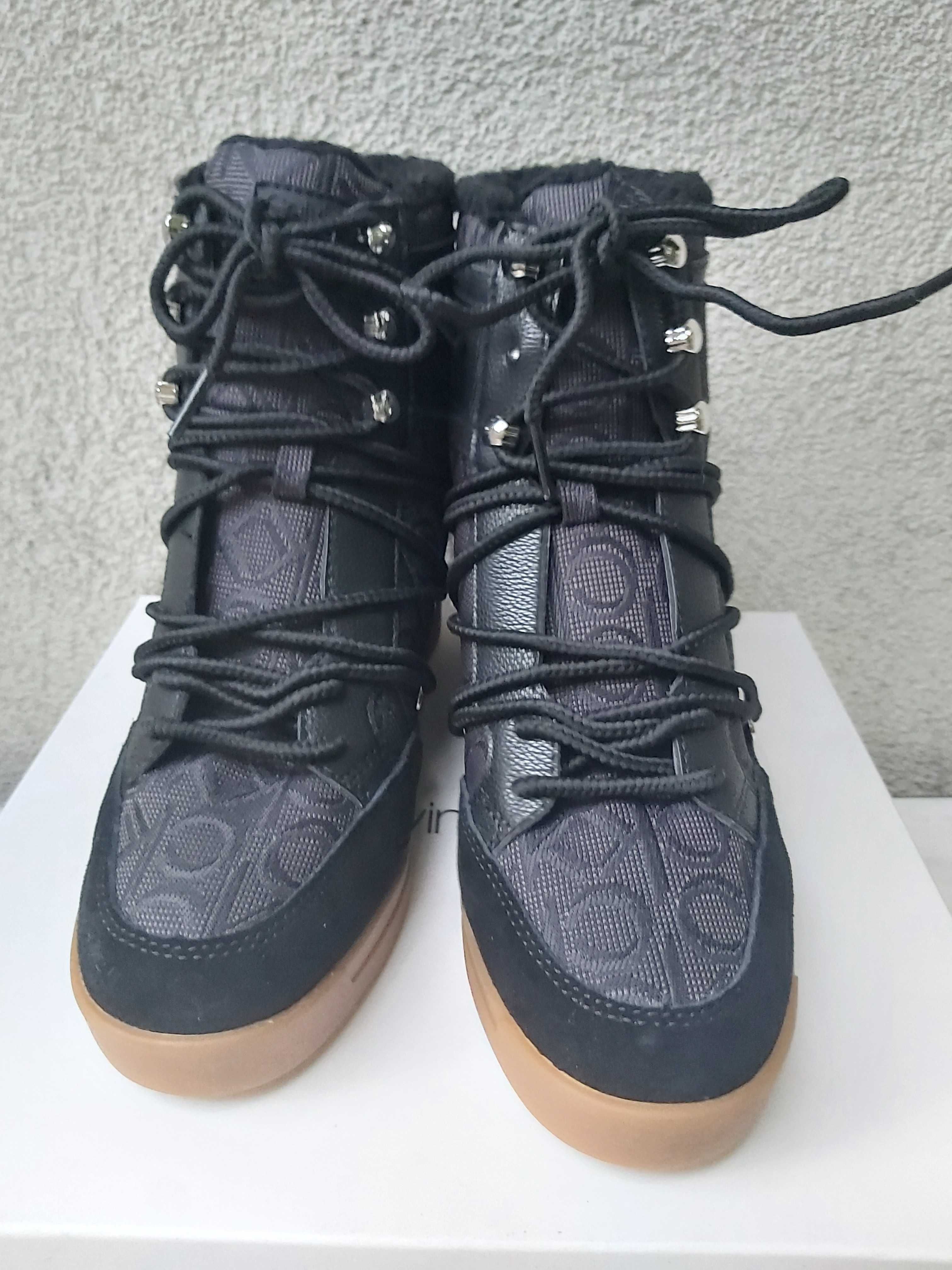 Nowe oryginalne zimowe kozaki Calvin KLEIN botki fiorenza 38 śniegowce