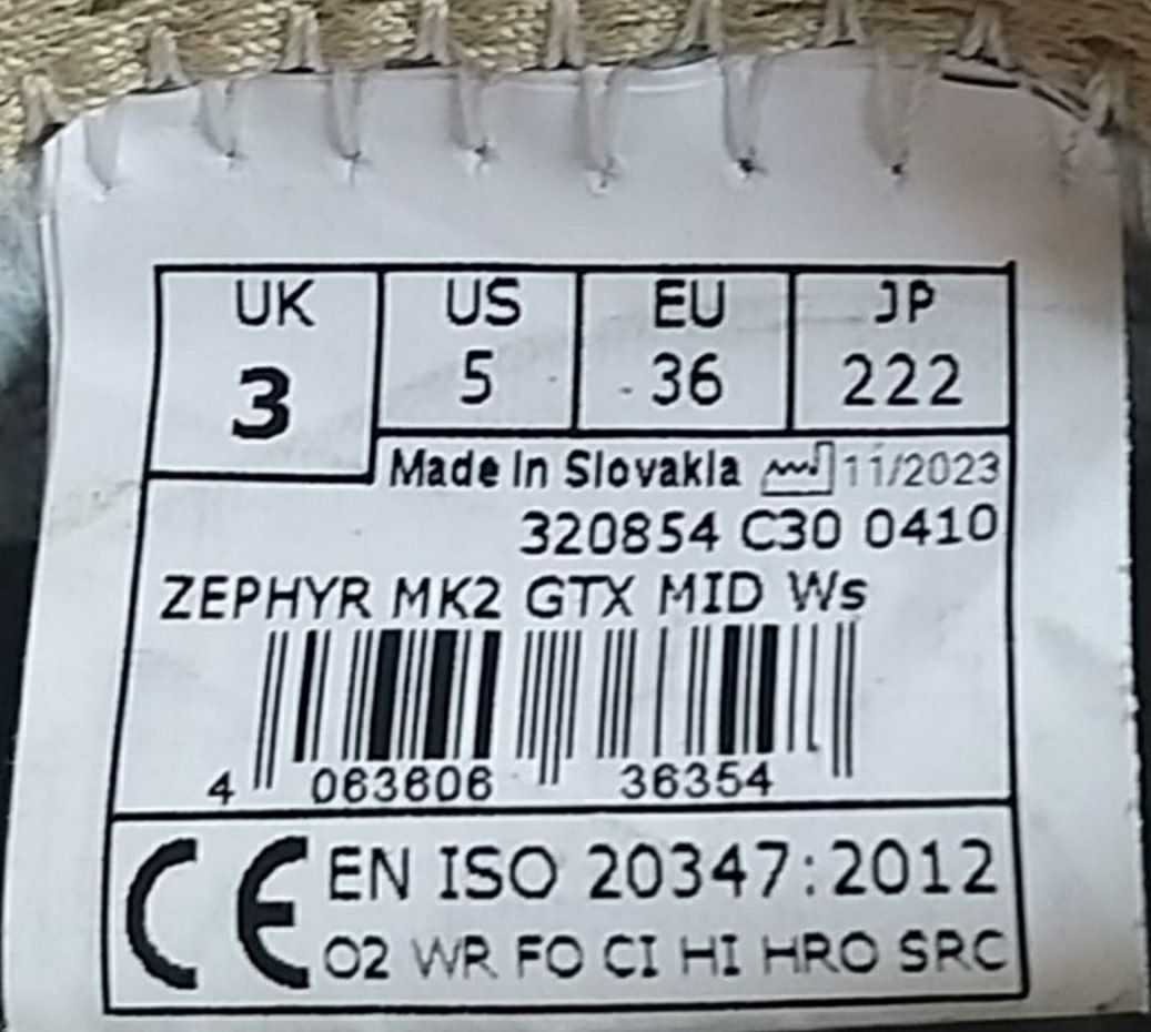 Черевики Lowa Zephyr MK2 GTX MID Ws, 36р. на 22.5 см