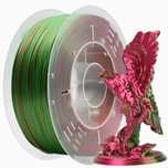 филамент, пластик CREAT3D PLA Silk 1.75 мм, 1кг, Red & Green