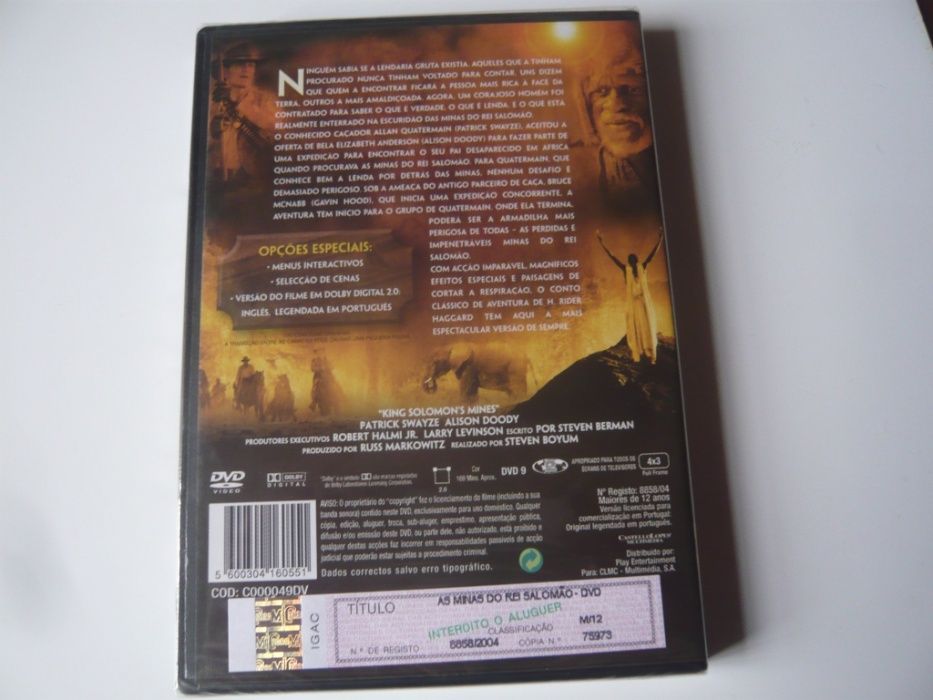 Filme DVD "As minas do rei Salomão".