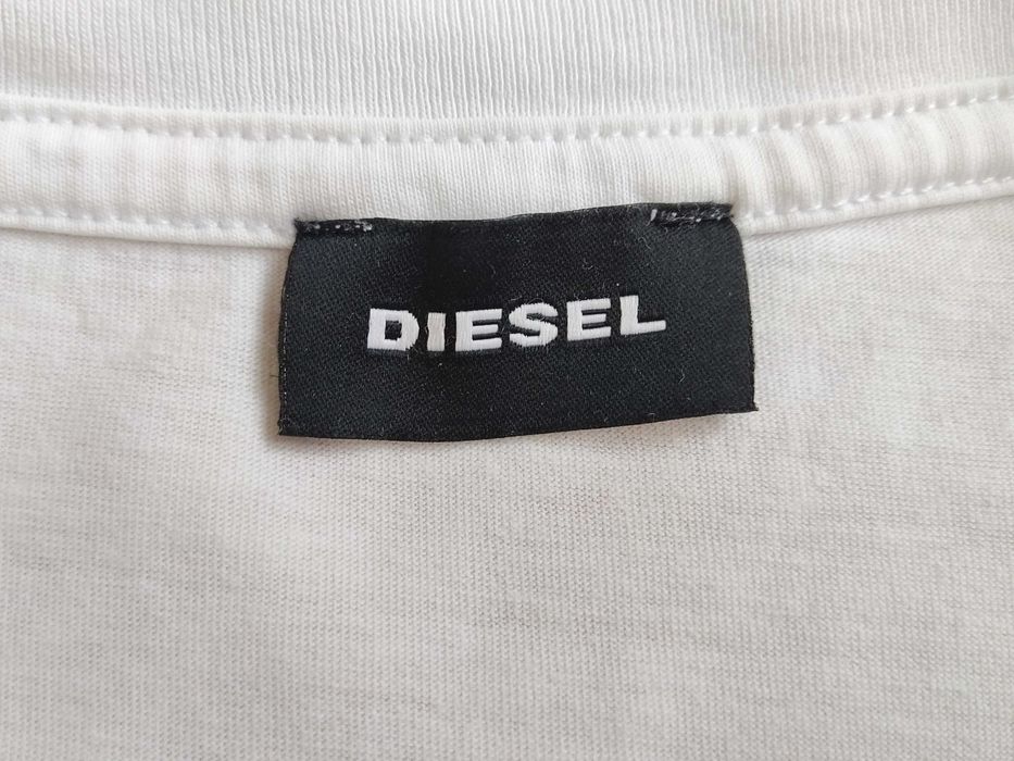 Biały T-shirt Diesel, rozmiar M, stan bardzo dobry