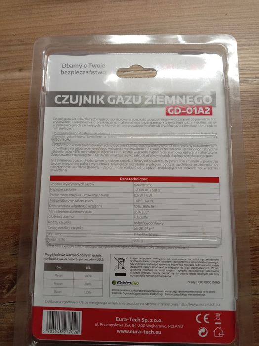Czujnik gazu ziemnego