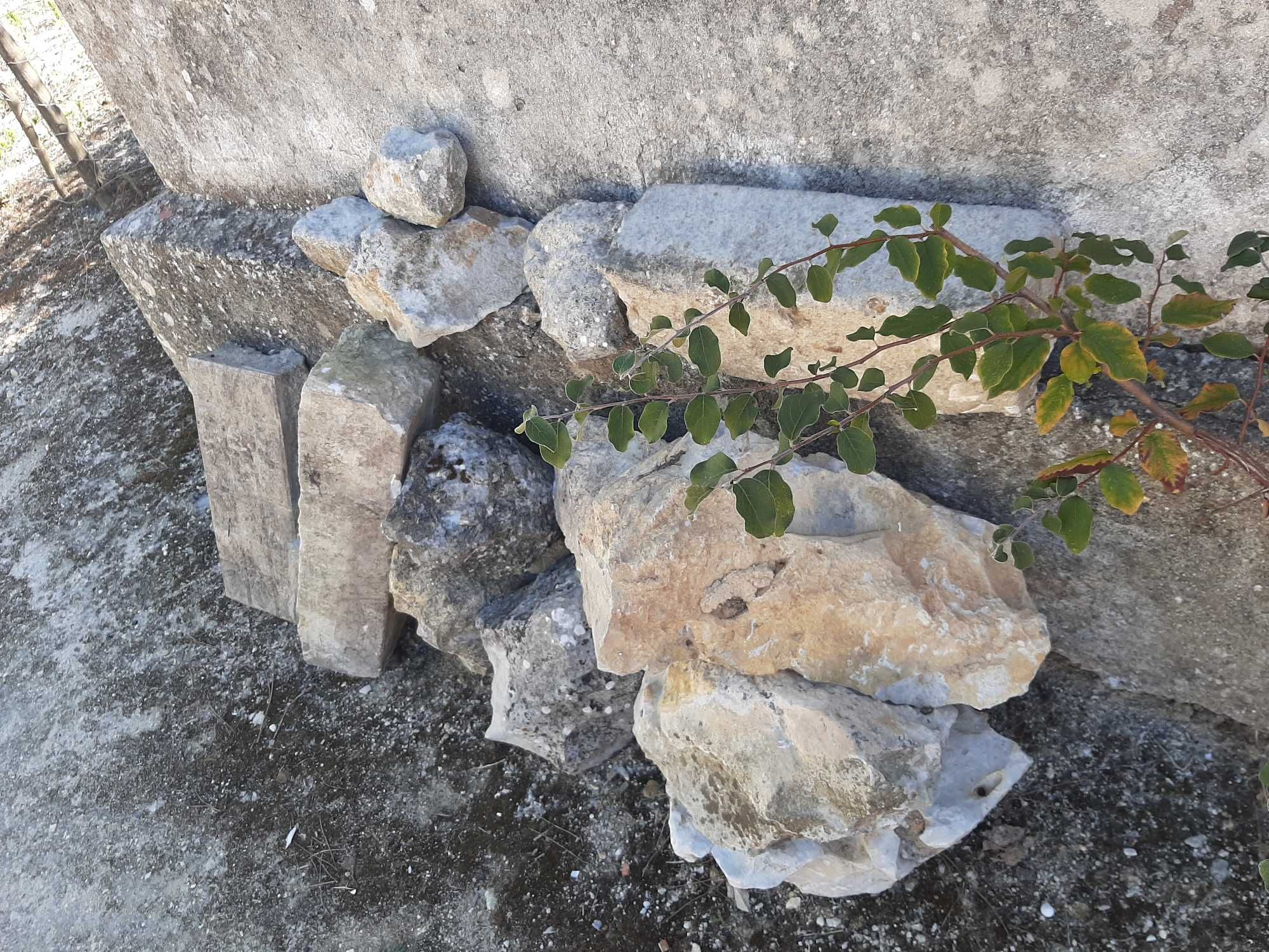 Estrutura em madeira em bom estado.Pedras.