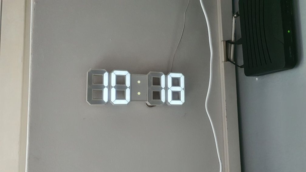 Zegar ścienny LED data termometr
