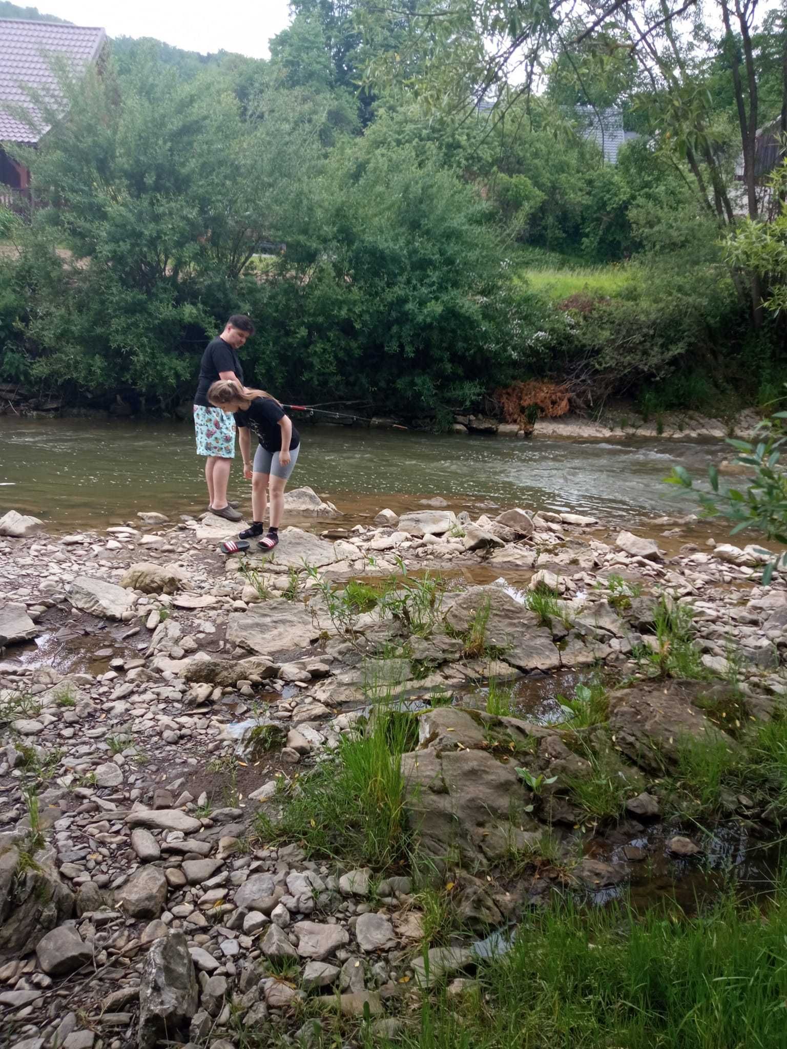 Domki letniskowe nad brzegiem rzeki Hoczewka, Mchawa -  Bieszczady