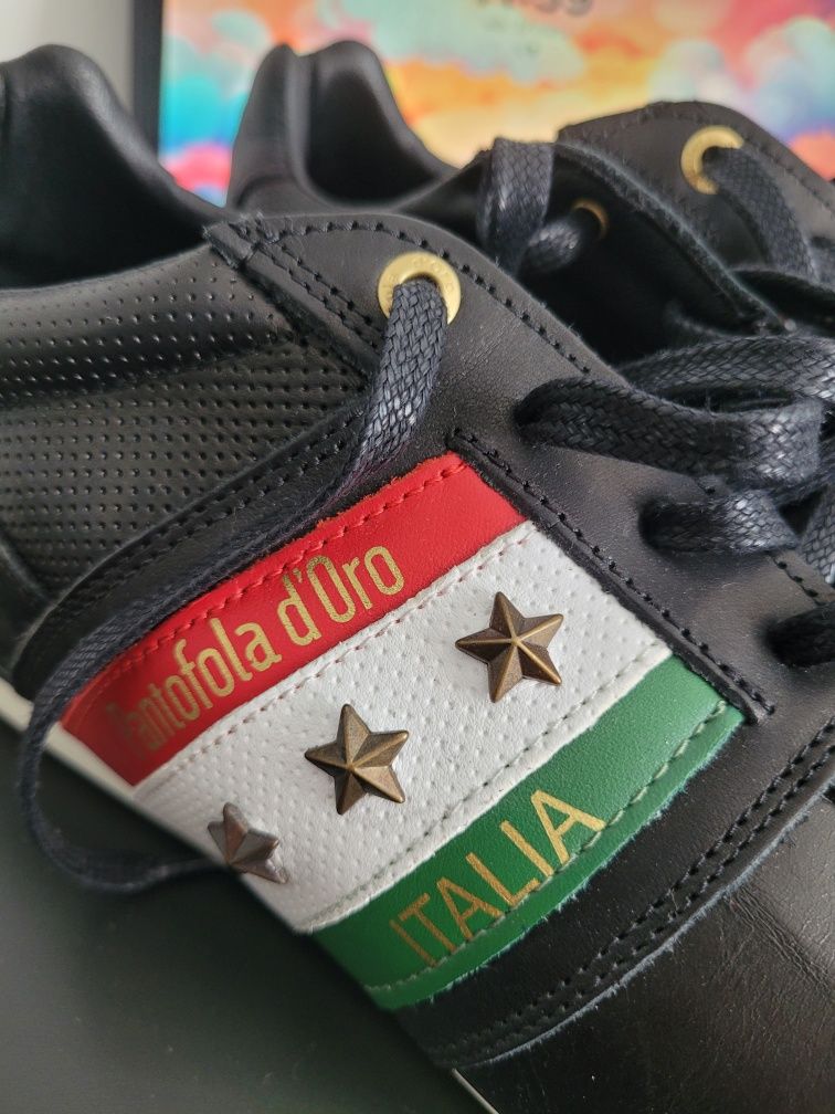 Nowe, włoskie, skórzane buty Pantofola d'Oro Italia męskie 45 Łódź