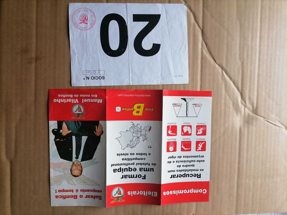 BENFICA Histórico Boletim de Voto Março 2020 Folheto MANUEL VILARINHO