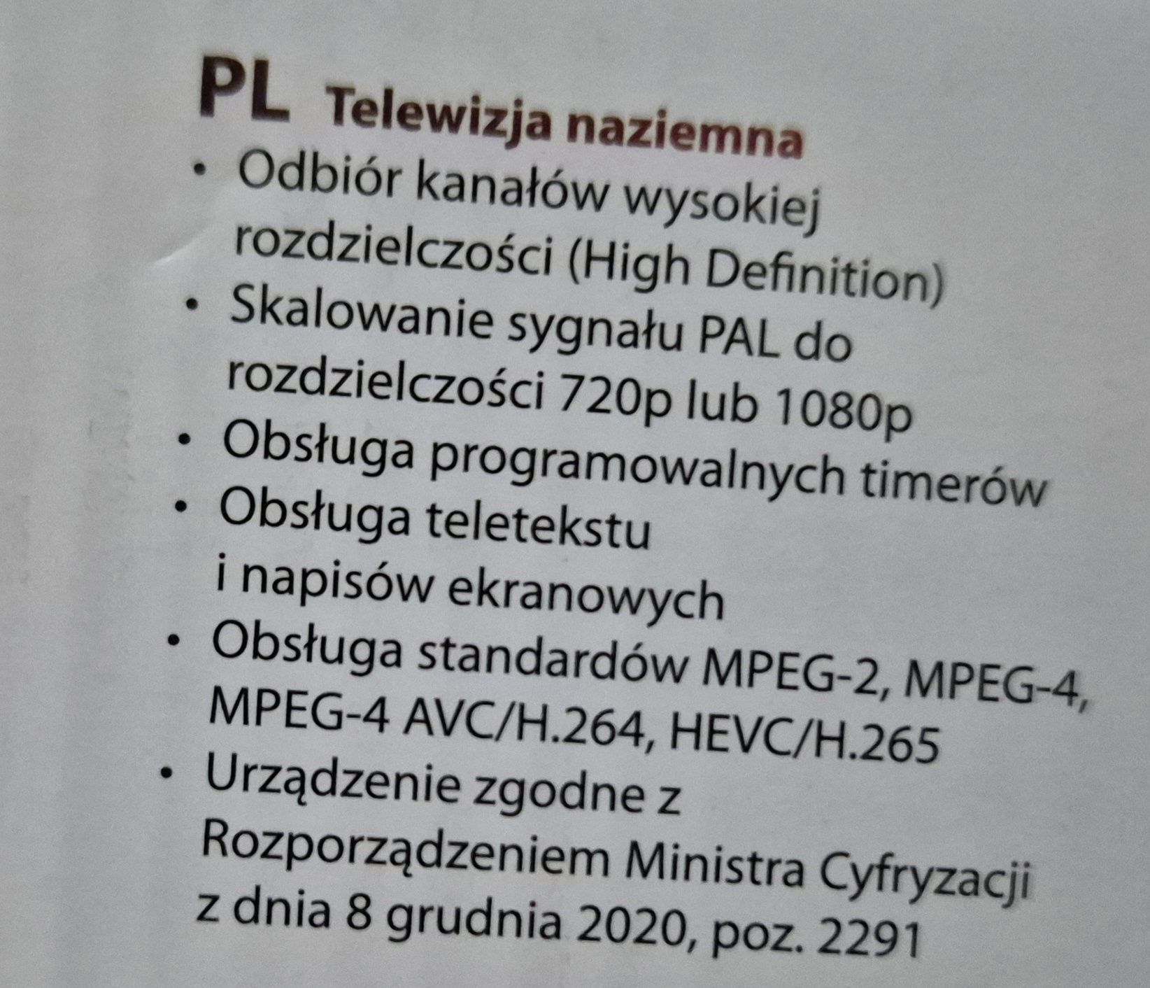 Dekoder DVB T2 NOWY