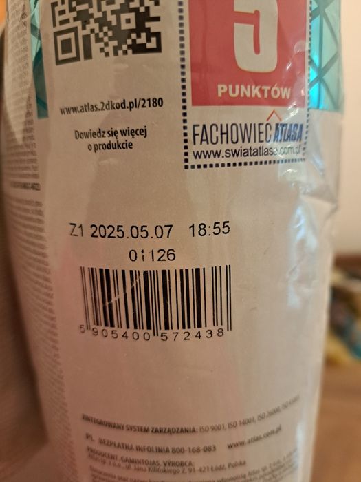 Atlas fuga ceramiczna 034 jasnoszary 2 kg , NOWE