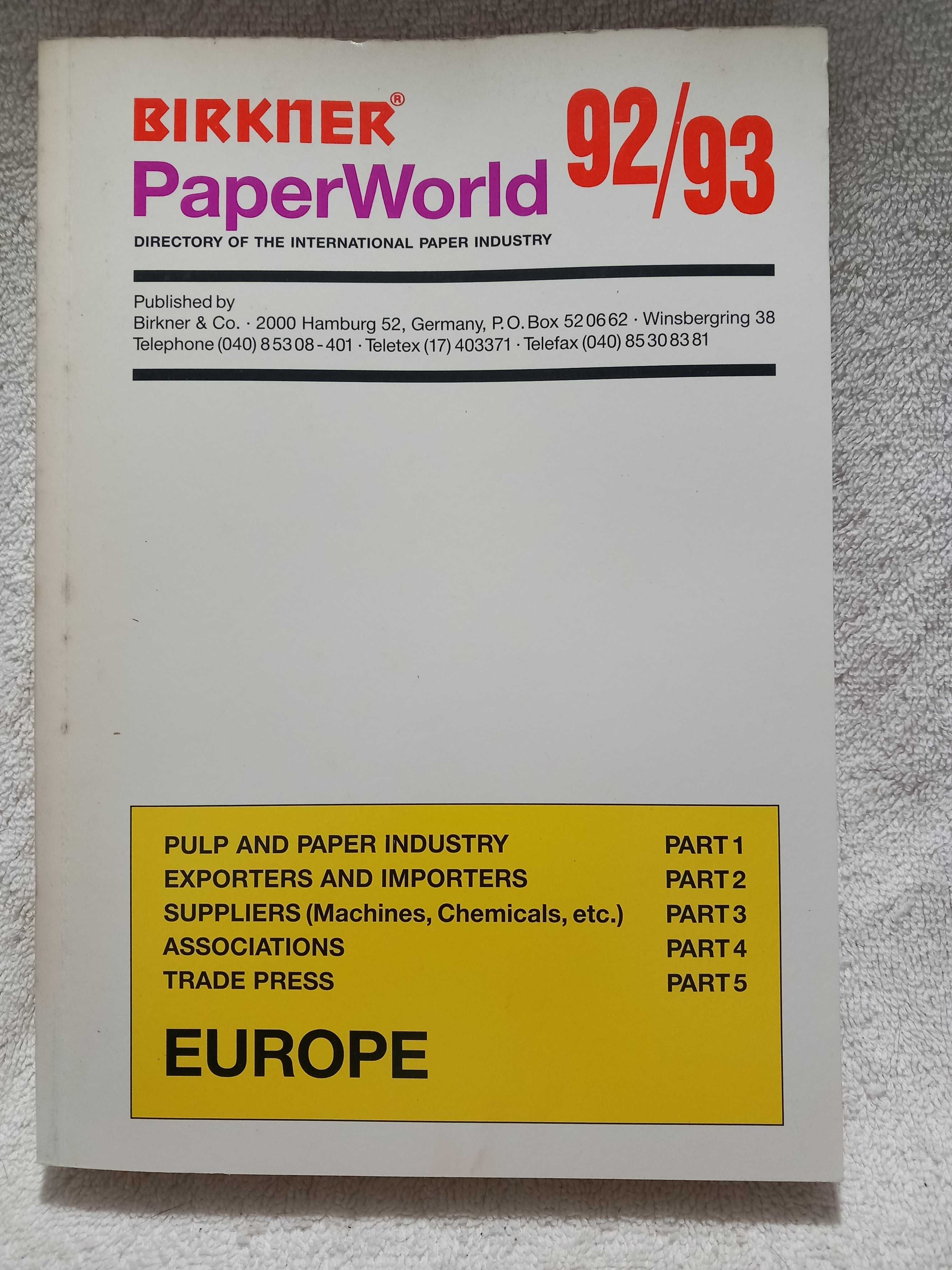 Livros, BIRKNER, PaperWorld 92, 93 Zanders (Paper, papier, perfection)