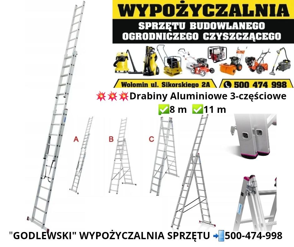 Wypożyczalnia! ŁUPARKA DO DREWNA 10 TON ,Piła spalinowa Wynajem!
