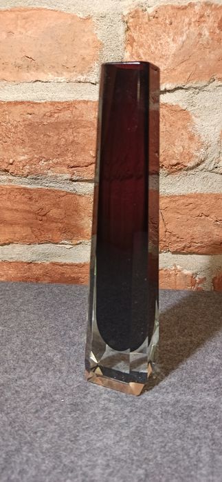 Flakon Wazon Murano tech. Sommerso Szafir oraz odcień karmazyn H 20,5