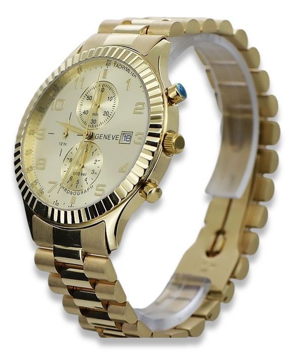 Złoty zegarek z bransoletą męski 14k Geneve mw007ydy&mbw015y Gdańsk
