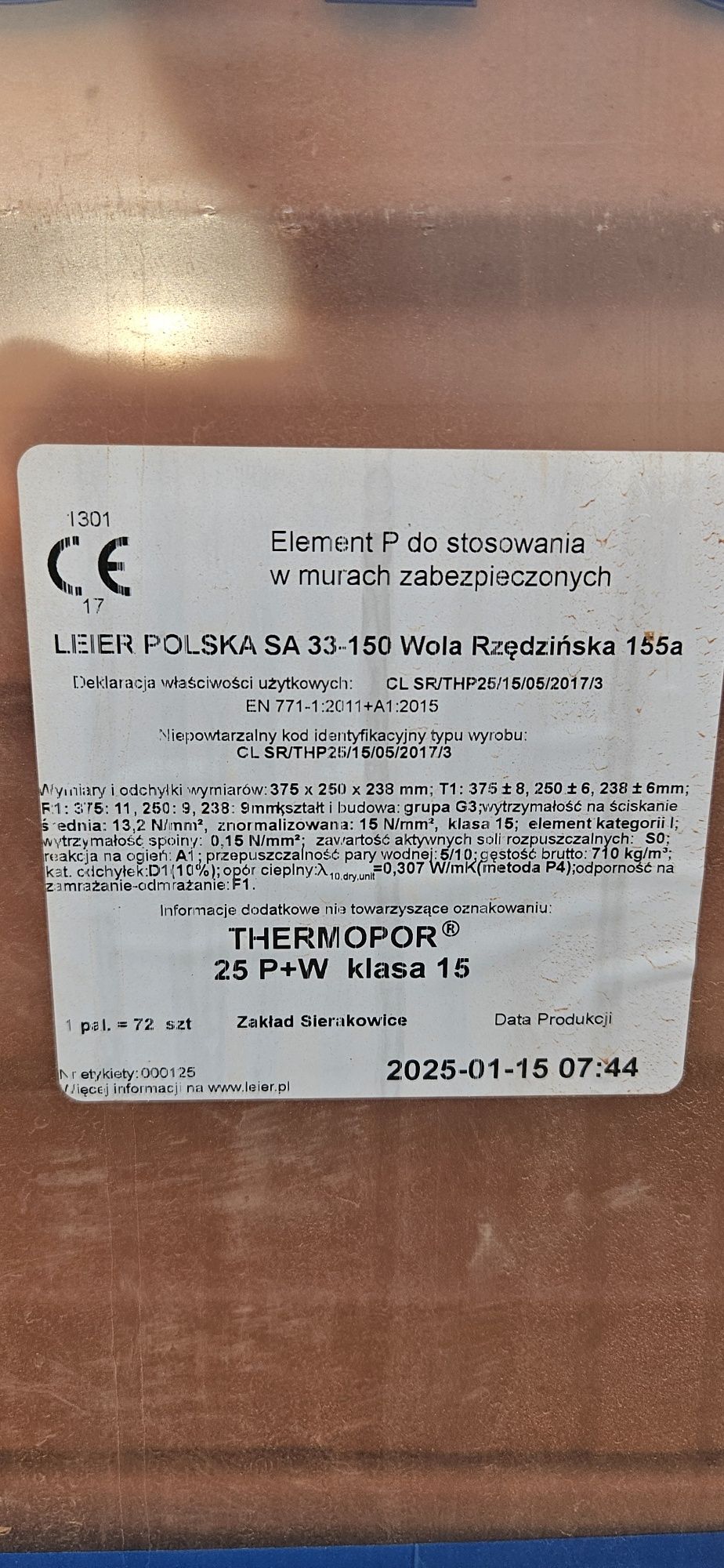 Pustak 25 P+W Leier Sierakowice cena z transportem HDS śląsk