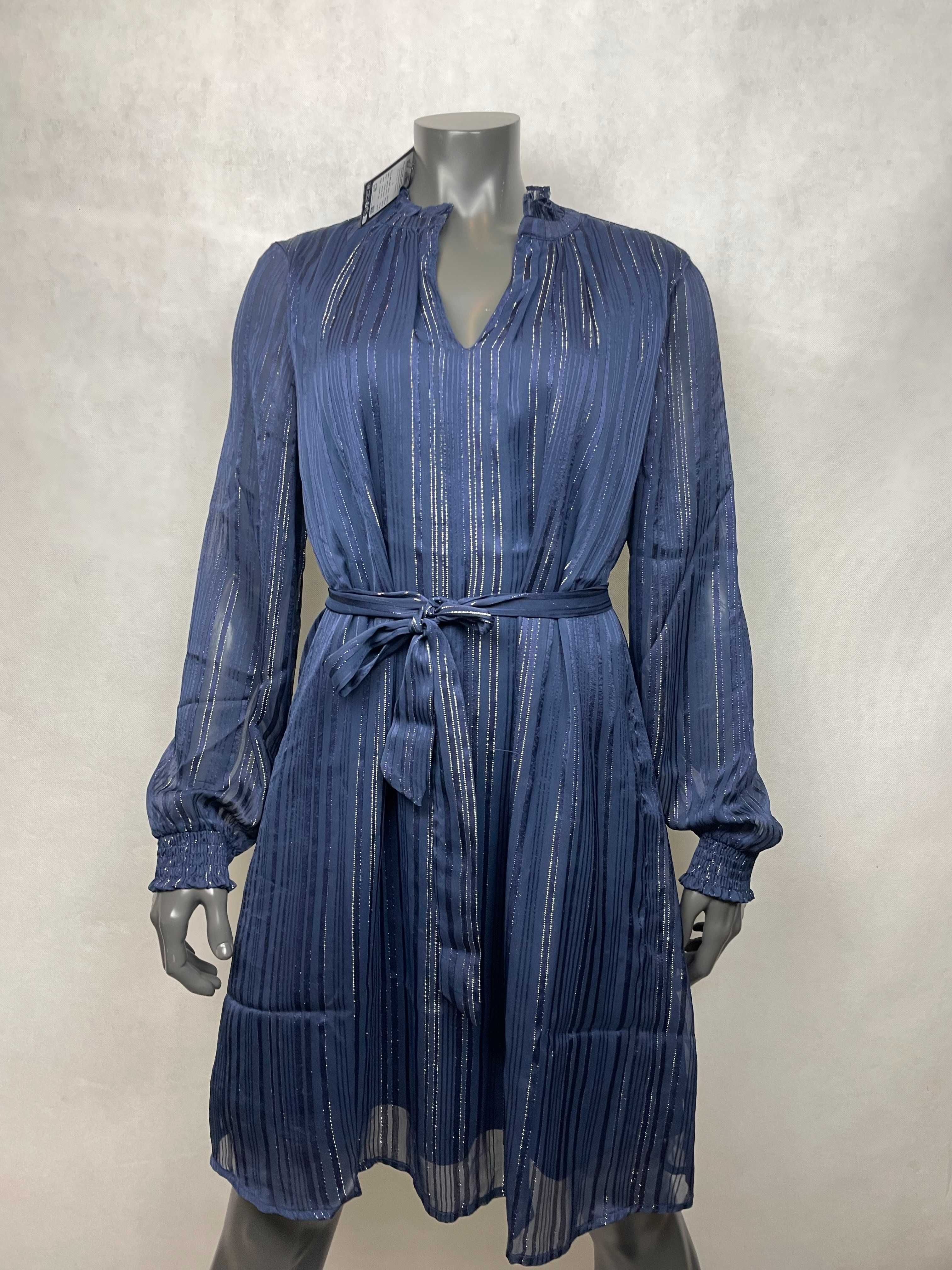 Vero Moda sukienka elegancka rozm. L granatowa ze srebrną nicią