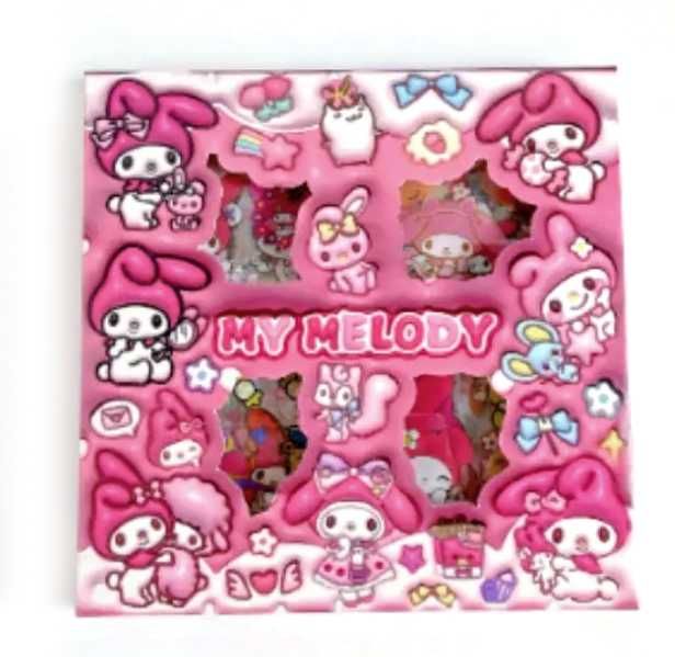 pudełko prezentowe 100 szt arkuszy naklejki wlepy My Melody Sanrio