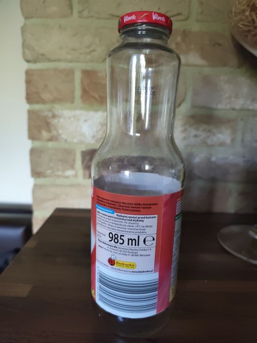 Butelka na sok idealna na domowe przetwory 1 litr