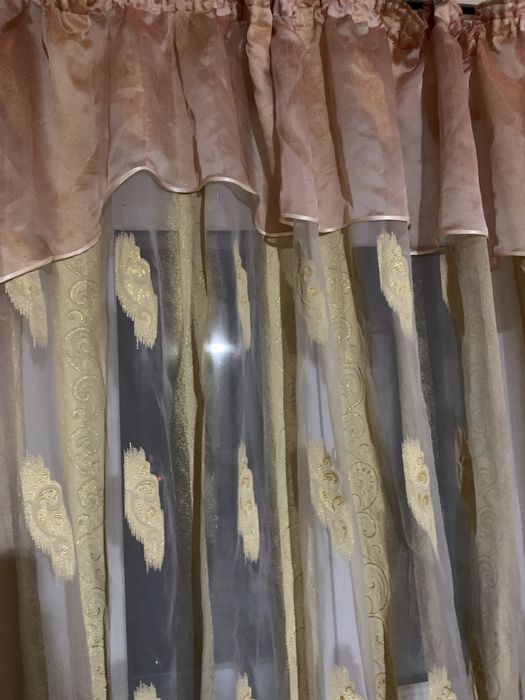 Тюль с ламбрекеном на окно в спальню в зал занавеска