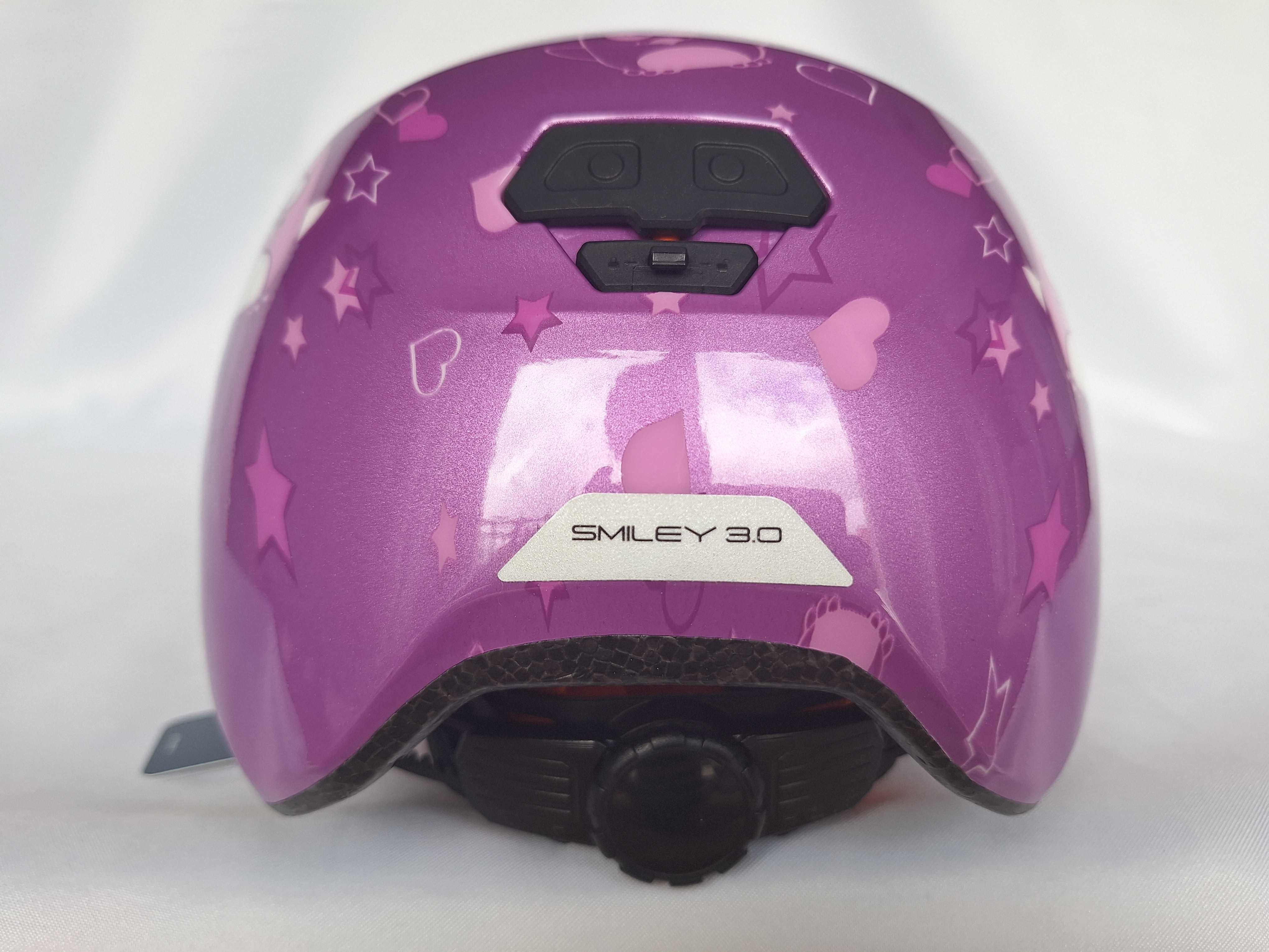 Kask rowerowy dziecięcy Abus Smiley 3.0 Purple Star S 45-50cm