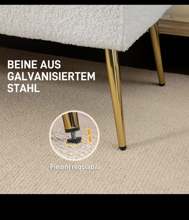 HOMCOM Poosterowana Ławka, Pikowanie, Optyka Wełny Jagnięcej, Nogi Poz