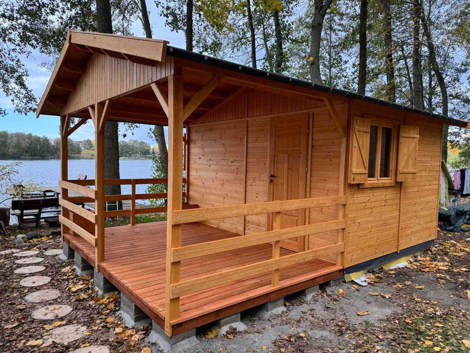 domek drewniany domki drewniane dom z drewna ocieplony 12 m2 WARBIT