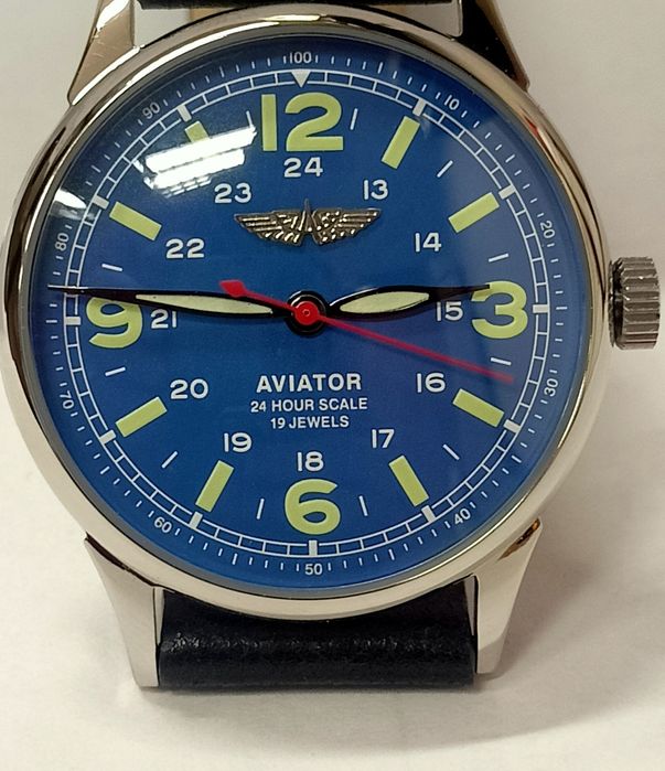 Raketa Aviator . Piękny . Duży . 38.5 mm