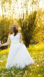 Suknia ślubna Monica Loretti boho biała muślin 40