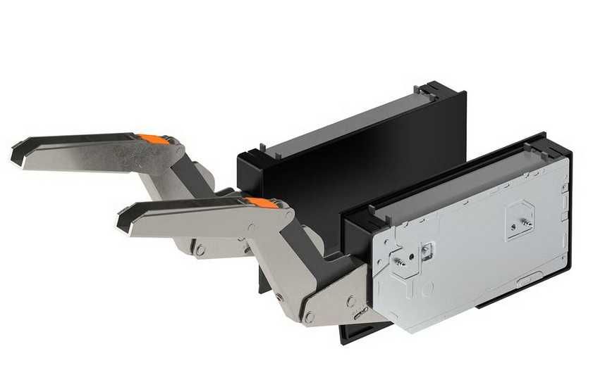 Dobradiça c/amort p/porta horiz UTRUSTA, preto