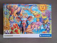 Puzzle 500, Kolorowe słonie