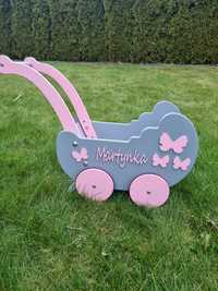 Wózek zabawkowy dla dziewczynki