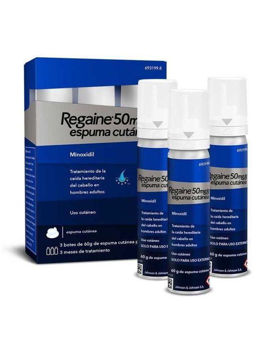 Regaine 50 MG/G Espuma Cutanea 3 Frascos 60 G (180 G)