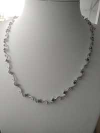 Srebrny naszyjnik z kamyczkami srebro 925 46 cm