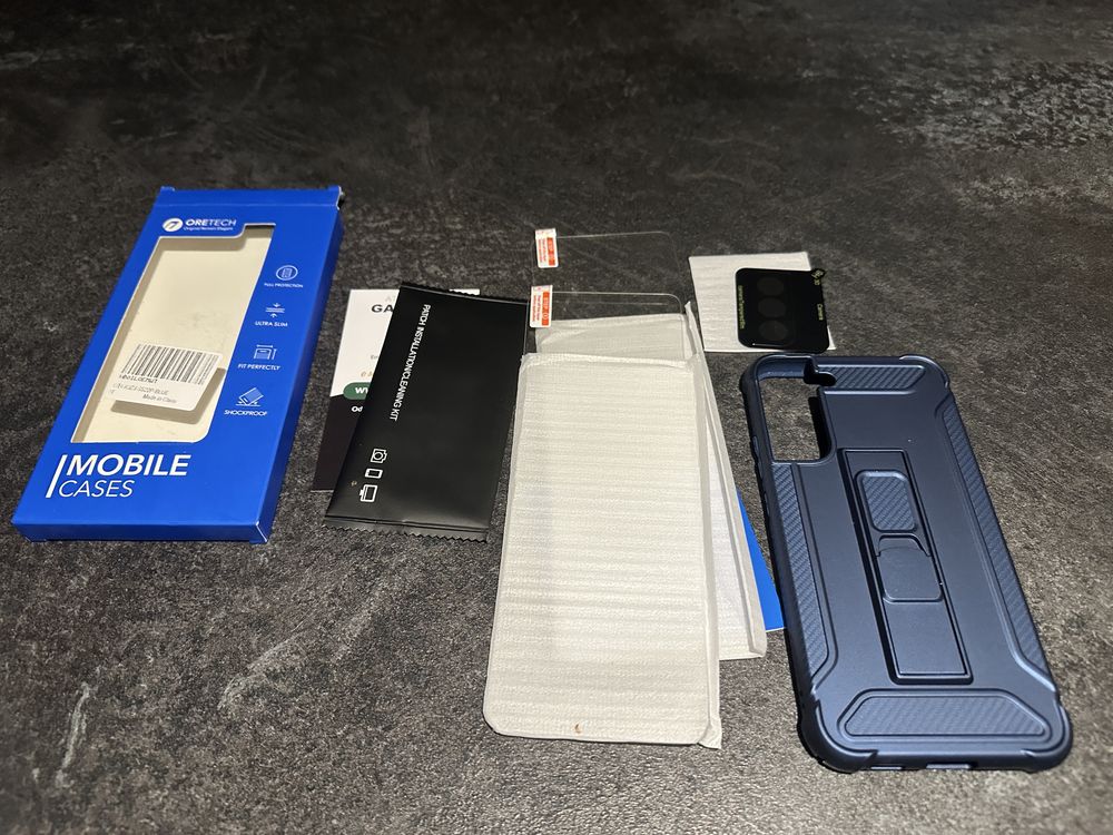 Etui ORETECH + 2x szkło + osłona aparatu Samsung S22 Plus