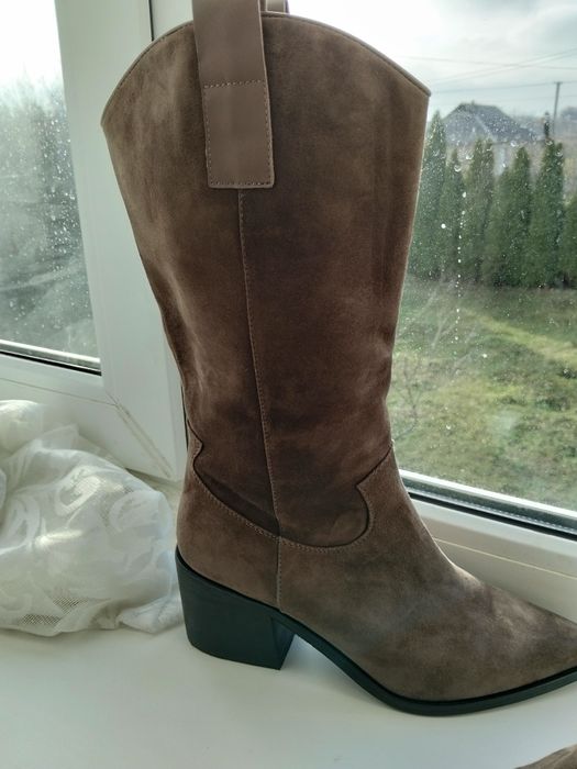 Сапожки ковбої замш