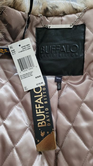 Sztuczne futro futerko rozm M w cętki płaszcz Buffalo