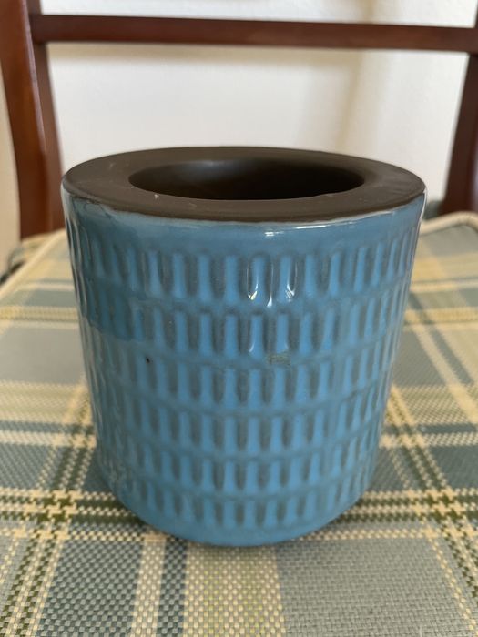 Castiçais modernos louça em tons de azul