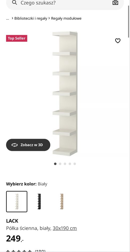 toaletka ze stołkiem INGOLF I dwoma półkami LACK