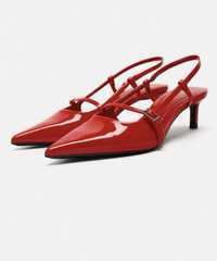 Слингбеки туфли красные Zara(зара), червоні мюлі