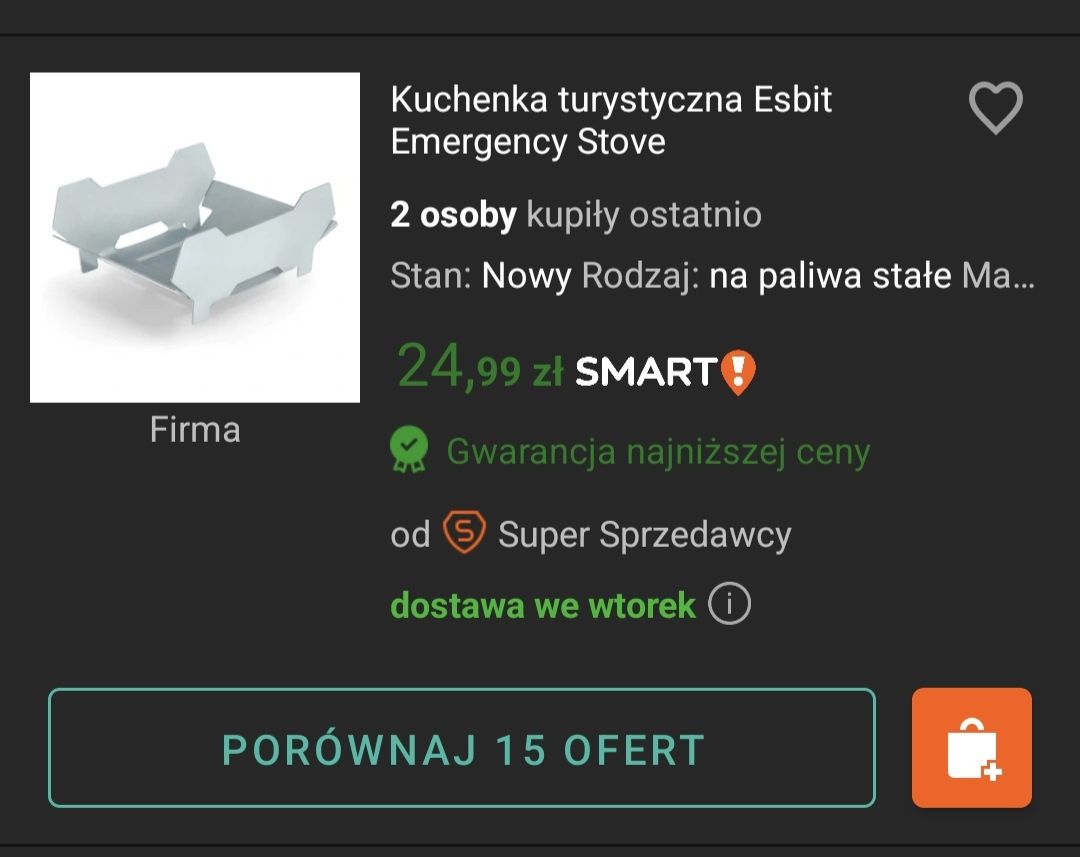 Wojskowa kuchenka Esbit na paliwo stałe