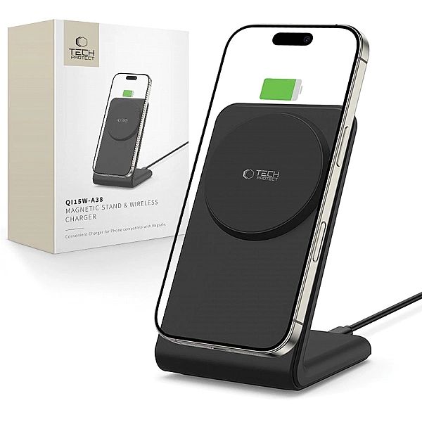 Tech-Protect Qi15W-A38 Magnetic Magsafe Wireless Charger Black