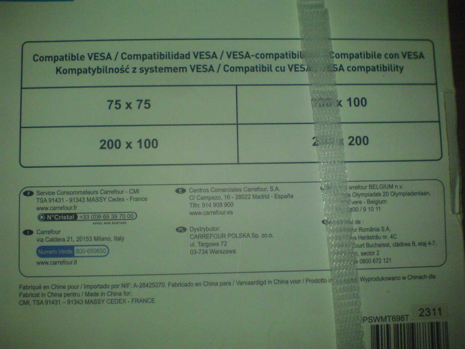 Uchwyt na ścianę do TELEWIZORA 13-42” obrotowy 10 st. obc. 20 kg Nowy