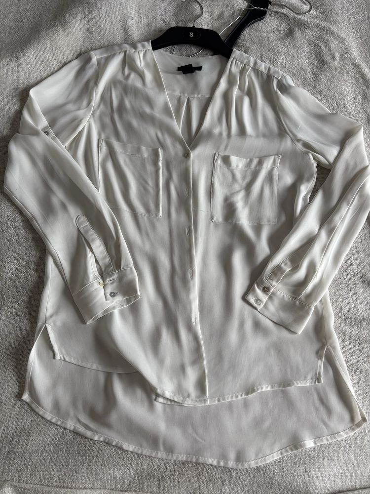 Biala elegancka koszula zakardowa w bardzo dobrym stanie h&m