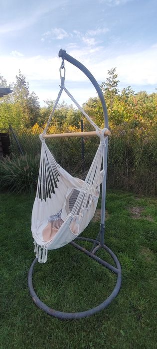 Fotel wiszący pałąk siedzisko zestaw tanio