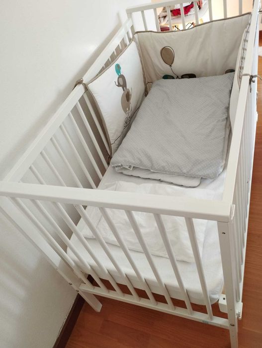 Cama Berço Branca + Colchão Ortopédico 120x60cm Zy Baby (Zippy)
